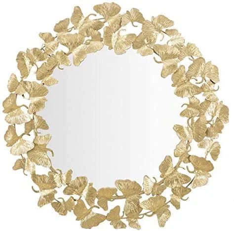 Oglinda de perete Leaf Round Glam Ø87x2,5 cm