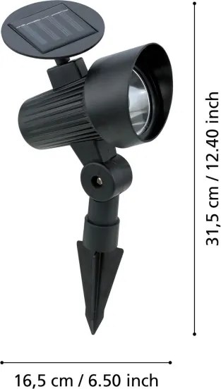 Eglo 48504 - Set 3x lămpi solare LED GIONATA LED/200 mAh IP44 negru