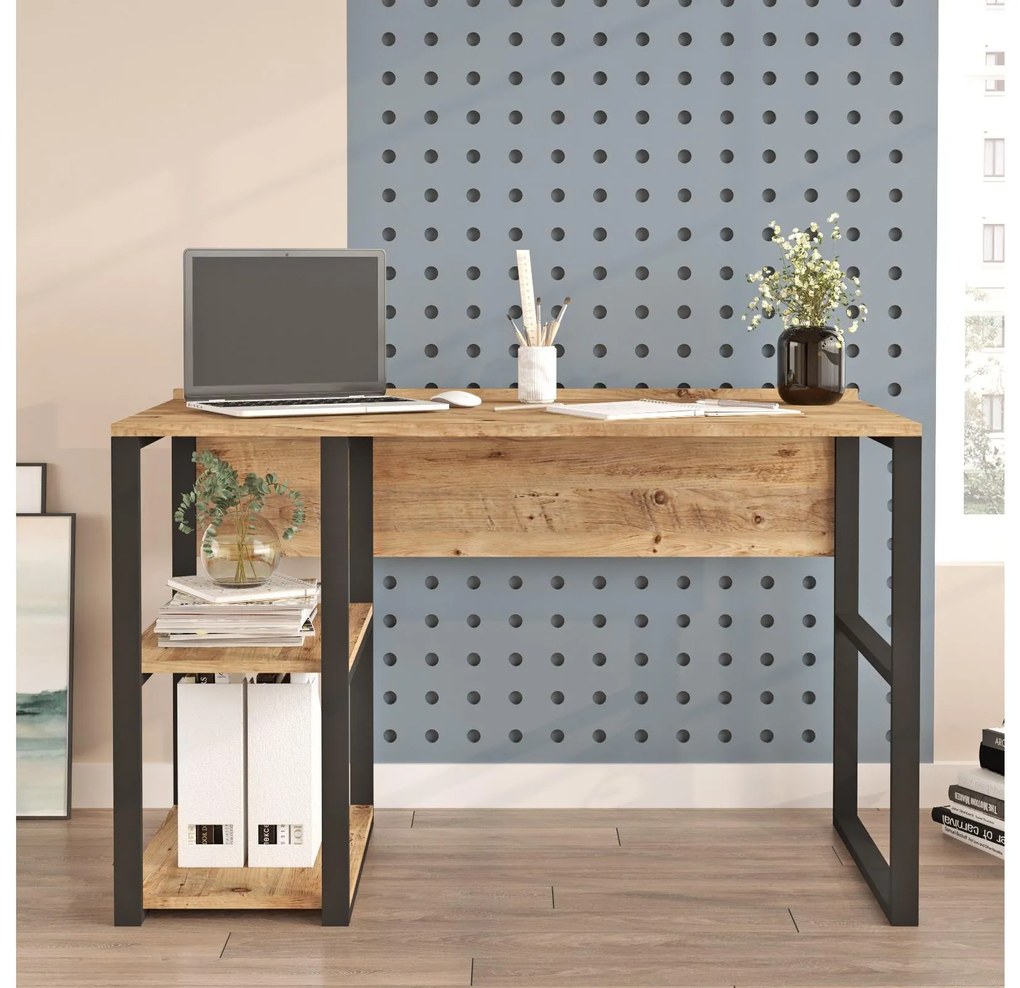 Masă PC Melanilla (Pin atlantic + negru). 1106633