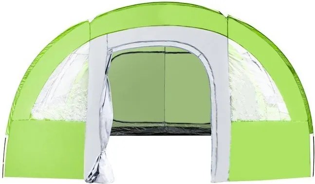 Cort verde iglu de camping pentru 6-8 persoane, cu un hol mare