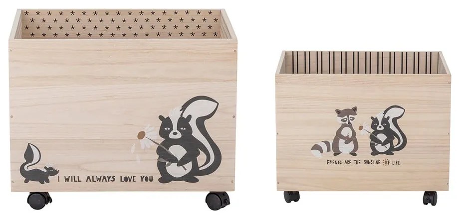 Cutii de depozitare din lemn pentru copii 2 buc. Nonni - Bloomingville Mini