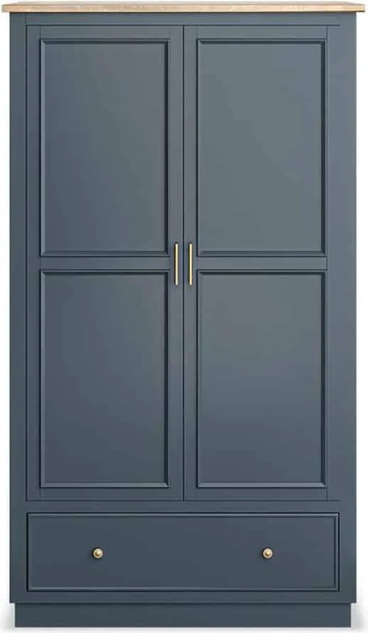Dulap lemn masiv natur Richmond Albastru/, 110 × 60 × 190 cm