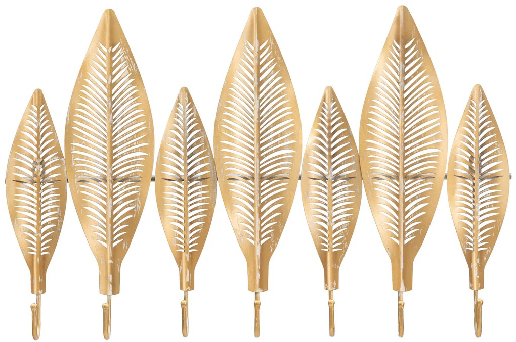 Cuier pentru hol, model de frunze, 7 cârlige