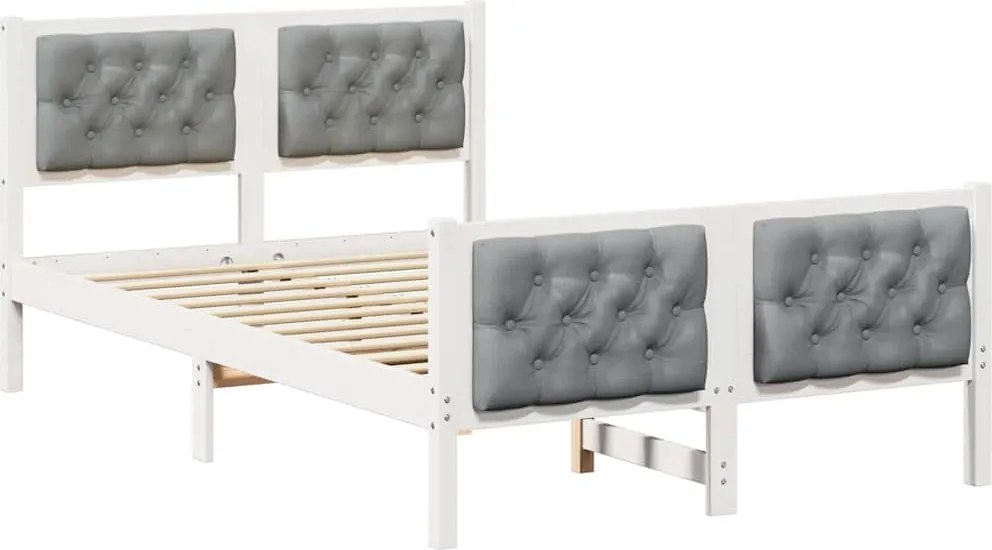 vidaXL Cadru de pat Gri deschis 120 x 200 cm Lemn de pin masiv