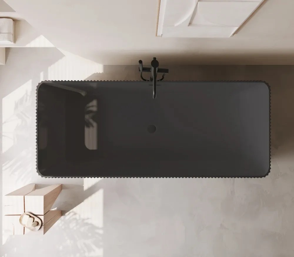 Cada acril freestanding Linea Pure, Negru, 170 cm, 5040