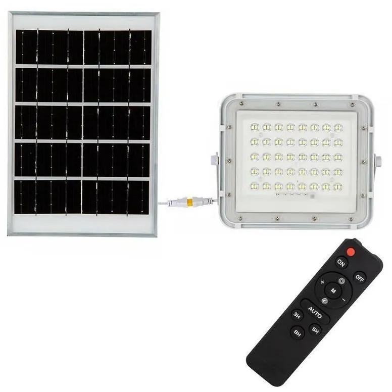 Proiector LED solar de exterior LED/10W/3,2V IP65 6400K alb + telecomandă