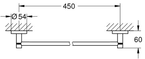 GROHE 40688001 - Bară pentru prosoape ESSENTIALS 504 mm crom lucios