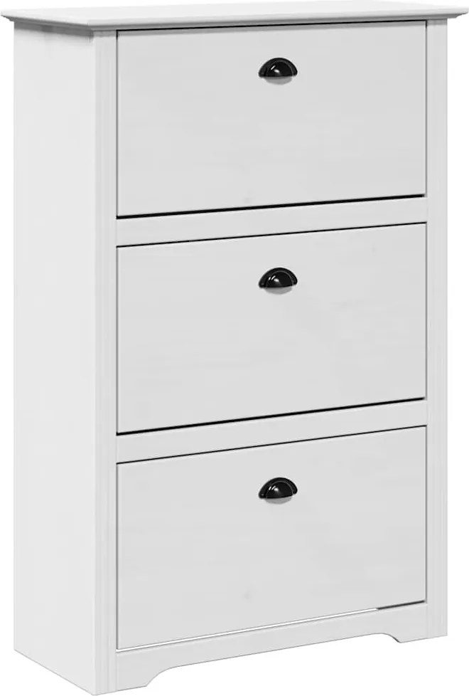 vidaXL Suport pantofi „BODO” Alb 80x35x118 cm