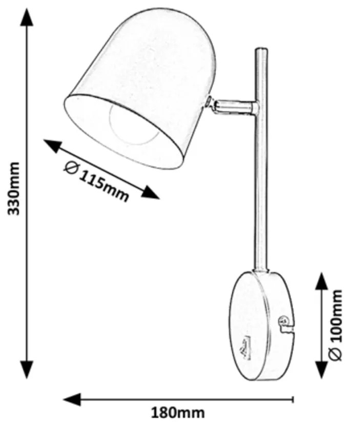 Aplica tip Lampa de perete stil industrial Egon alba