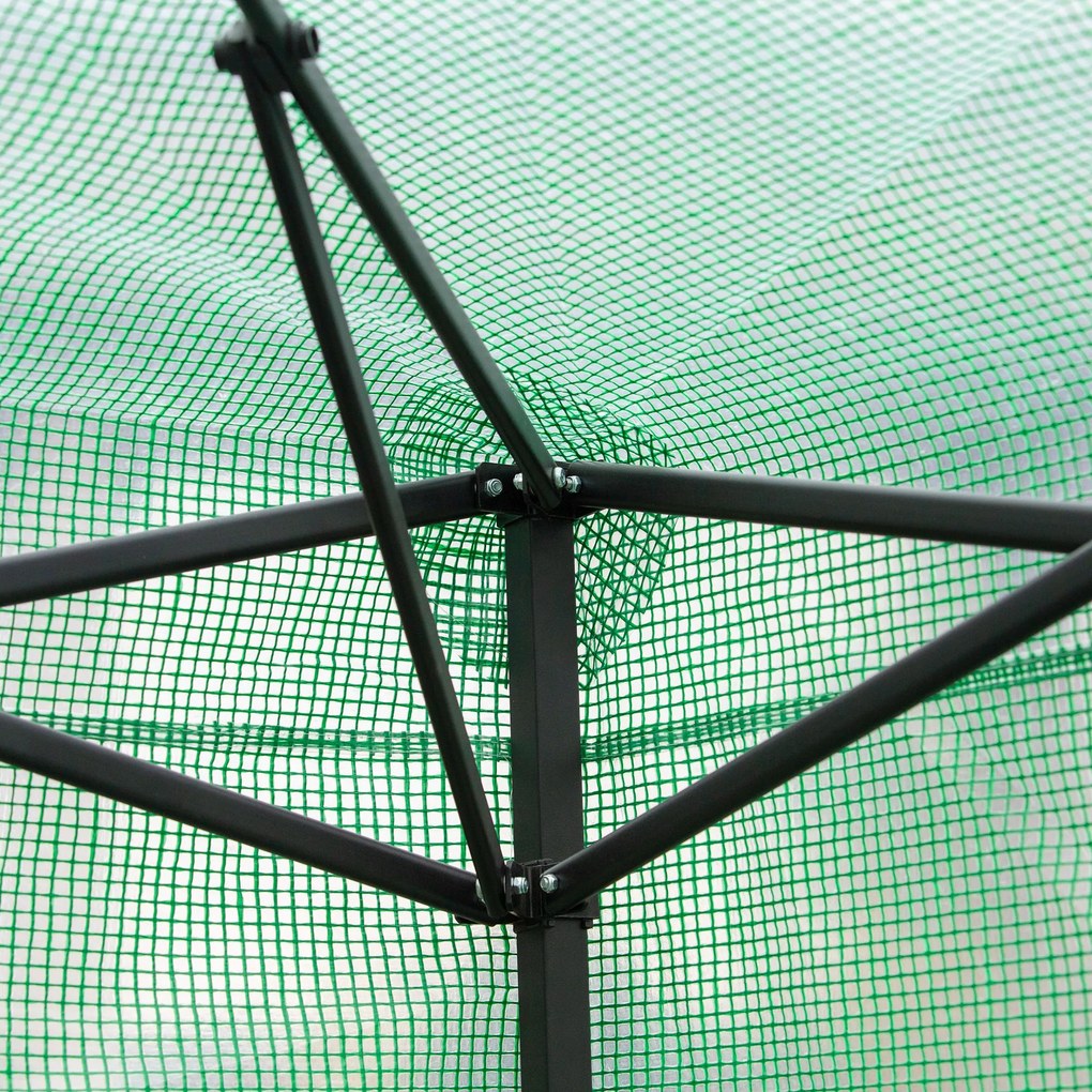 Outsunny Seră Seră Seră cu Ușă și Fereastră Rulante PE Oțel Verde Închis 238 x 178 x 240 cm | Aosom Romania