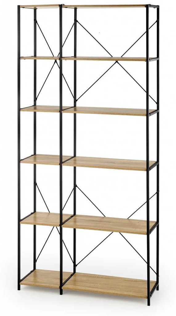 Raft REG19 stejar sonoma/negru H190 cm