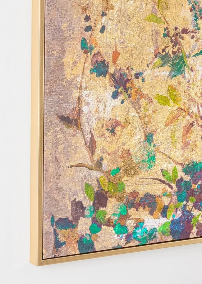 Tablou decorativ multicolor din lemn de Pin si panza, 60x3,2x80 cm, Galeria Flowers Bizzotto