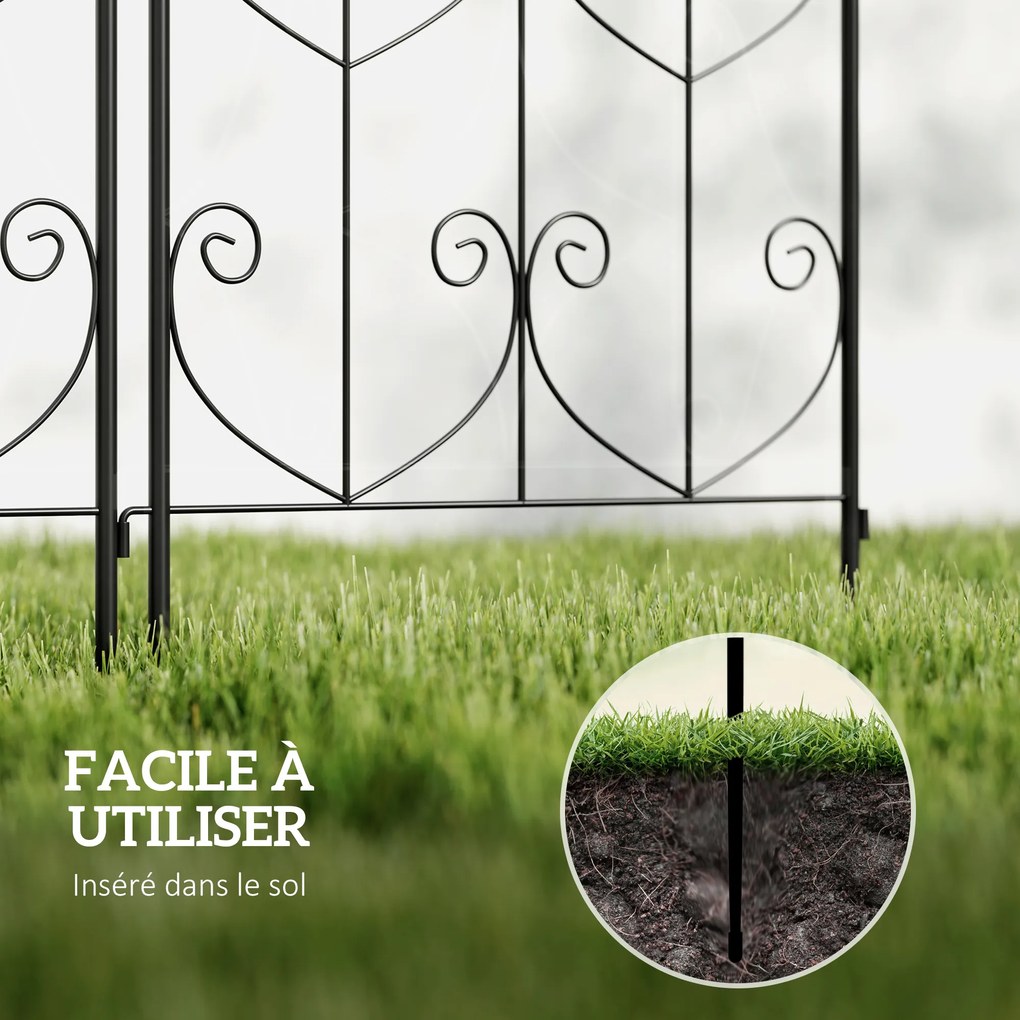 Outsunny Suport pentru plante agățătoare cu modele de păsări set de 2 spalieri de grădină pentru legume viță flori metal 50 x 120 cm negru | Aosom Romania