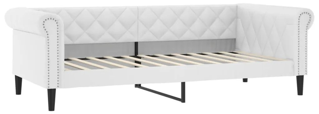 354223 vidaXL Pat de zi, alb, 80x200 cm, piele ecologică