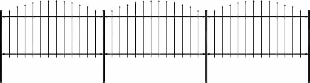 vidaXL Gard de grădină cu vârf tip suliță, oțel, 537x150 cm, negru