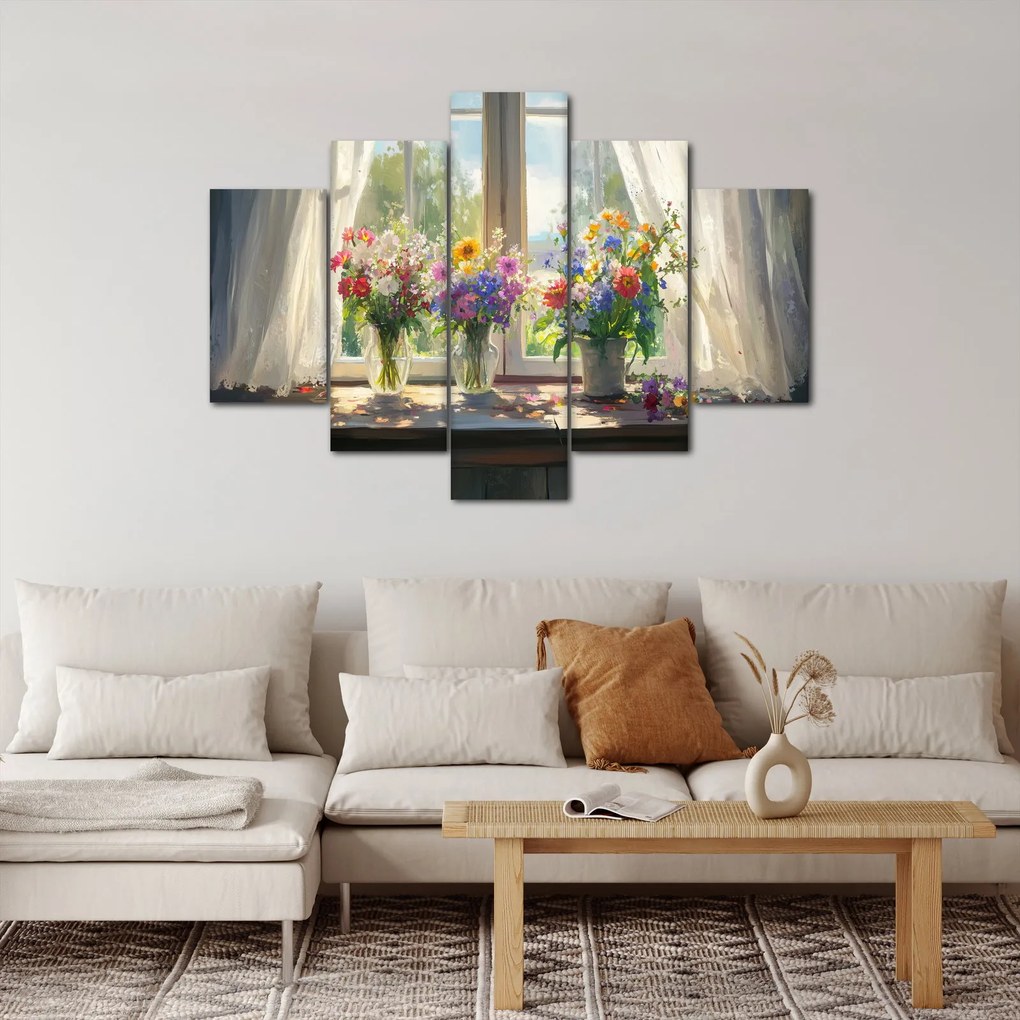 Tablou - Buchet la fereastră (150x105 cm)