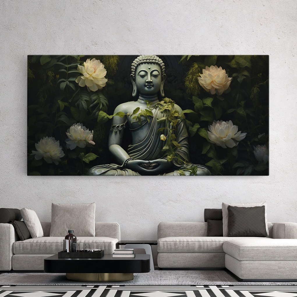 Tablou Canvas, 50x100cm, Dormitor si Living, Moderne, Buddha, Proud Buddha Statue