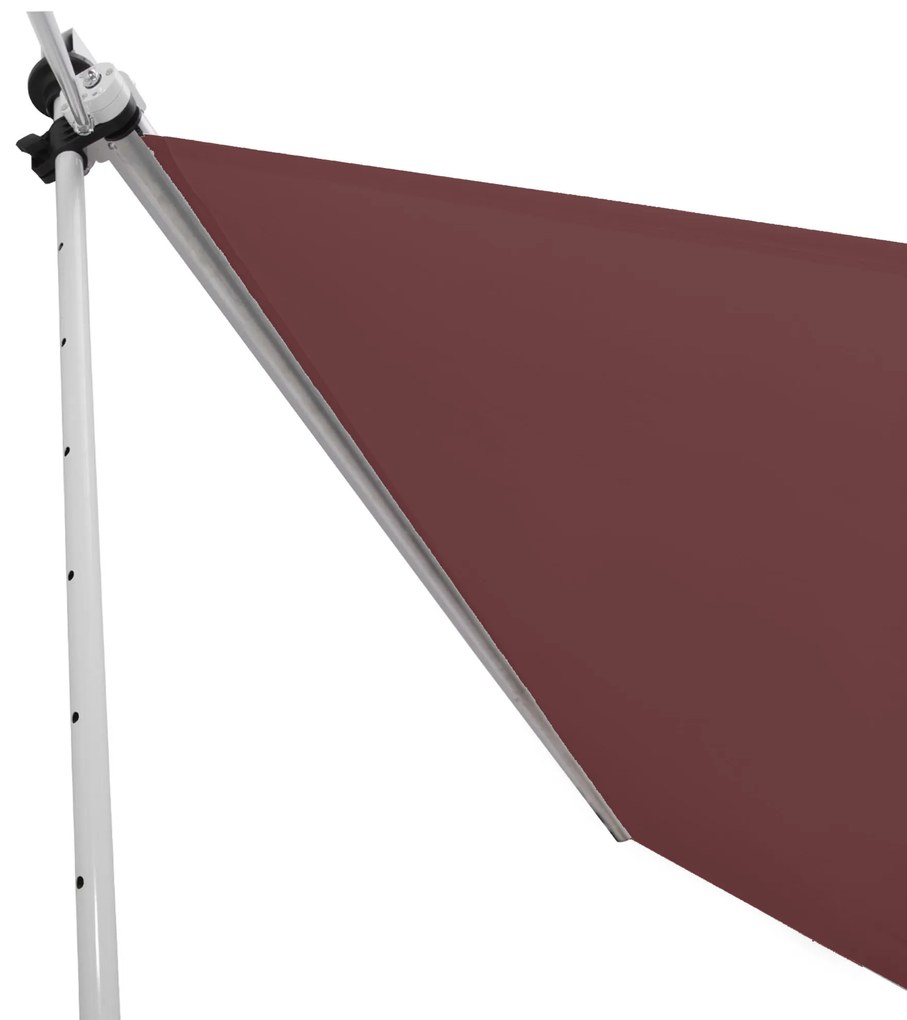 Outsunny Copertină manual retractabilă 3L x 1,5m, înălțime ajustabilă,material din poliester anti-UV, Roșu | Aosom Romania