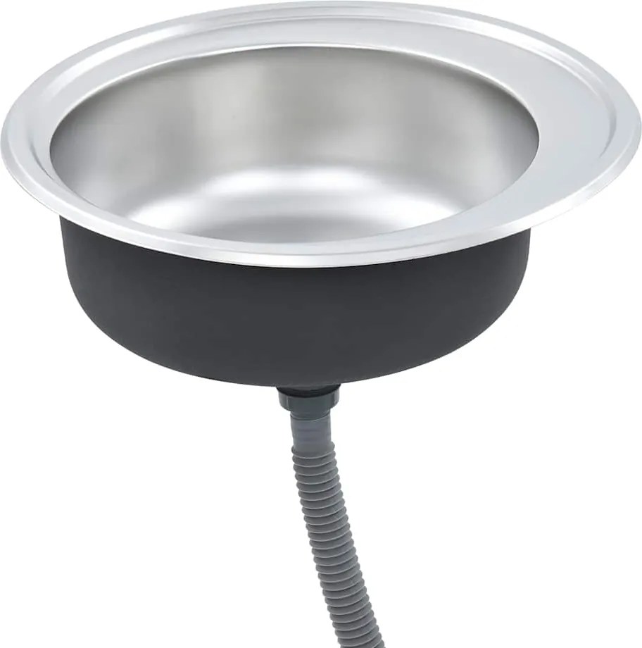 vidaXL Chiuvetă de bucătărie cu sită și sifon, oțel inoxidabil