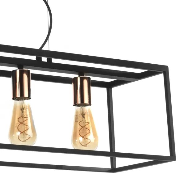 Lustră pe cablu ONLI FLOKI 4xE27/15W/230V negru/cupru