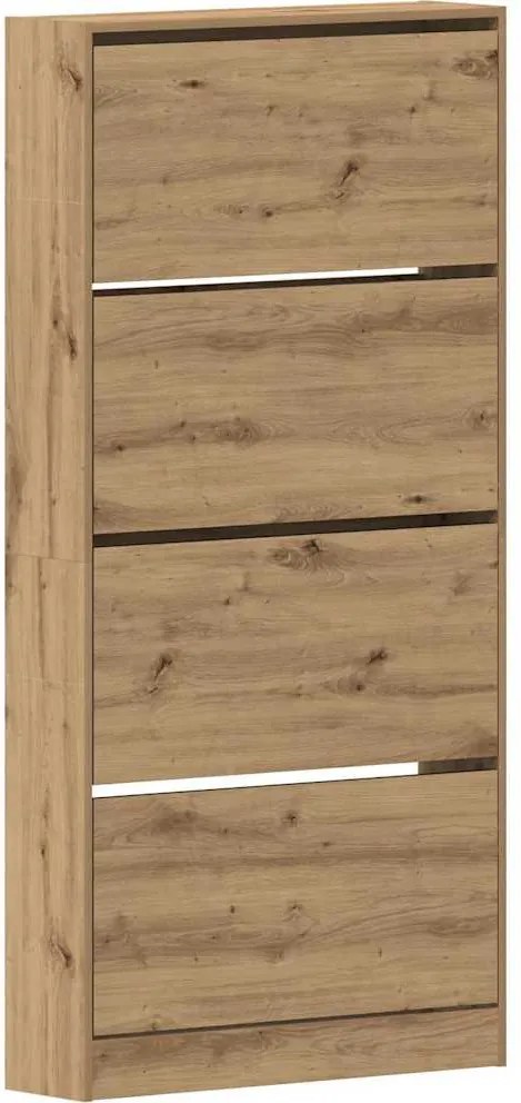 vidaXL Dulap pentru pantofi cu ușă Stejar Artizanal 80 x 21 x 163,5 cm