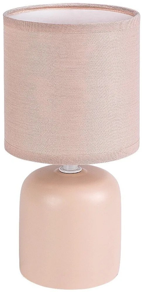 Lampa de masa ceramica si abajur roz Daphni