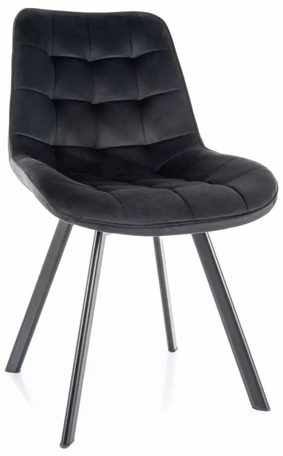 Scaun de bucătărie Albons Velvet, negru