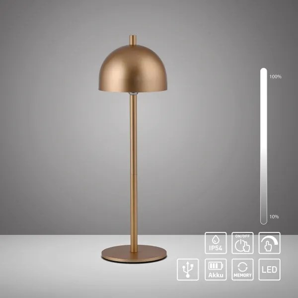 Schöner Wohnen 19244-12 - Lampă de masă LED dimabilă BELLIS, 2,5W/5V, IP54, aurie