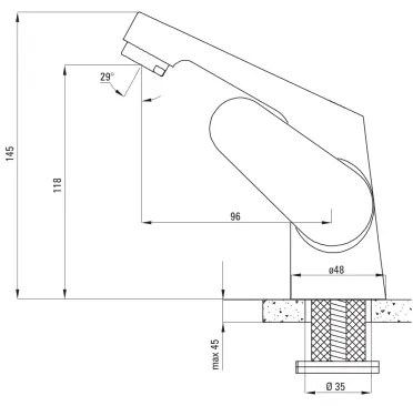 Deante BGL_020N - Baterie pentru lavoar LEMON crom lucios