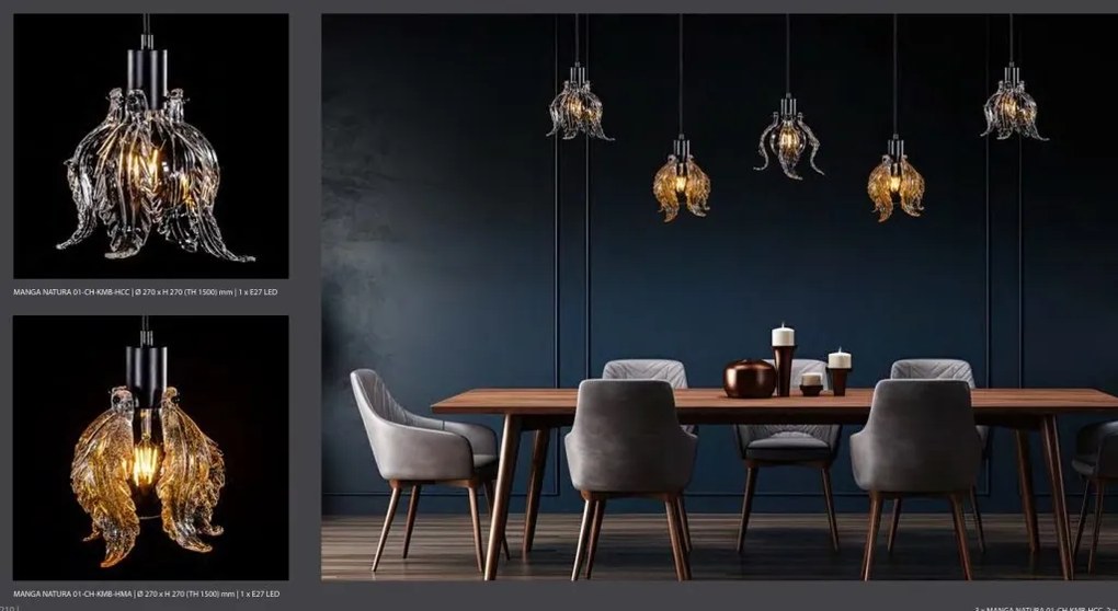 Lustra moderna cristal Bohemia MANGA ARO