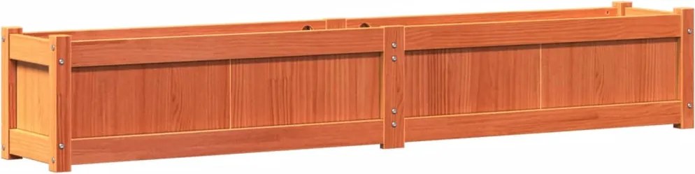 vidaXL Jardinieră de grădină, maro ceruit, 180x31x31 cm lemn masiv pin