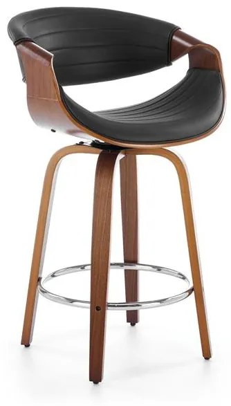 Scaun de bar H123 negru/nuc