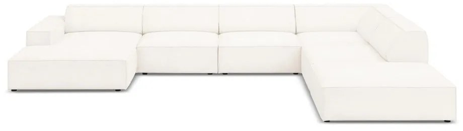 Colțar bej cu tapițerie bouclé (pe partea dreaptă) Jodie – Micadoni Home