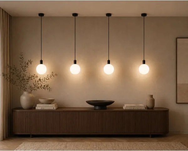 Argon 9005 - Lampă suspendată de exterior pe cablu ORE, 1xG9/6W/230V, neagră