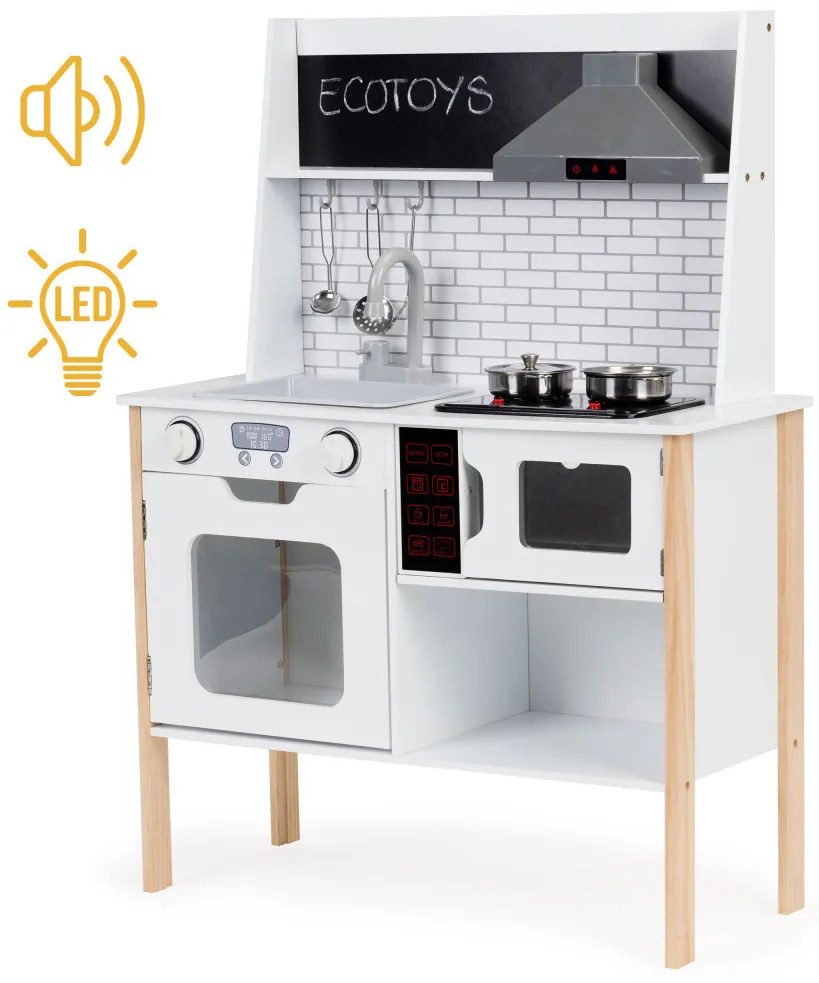 Bucătărie pentru copii din lemn cu lumini și sunete