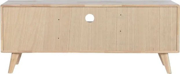 Comoda TV natur , din lemn de cauciuc si rattan „Rustic Serenity”