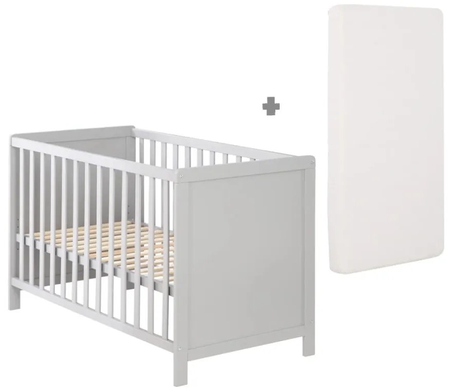 Pătuț gri deschis 60x120 cm – Roba