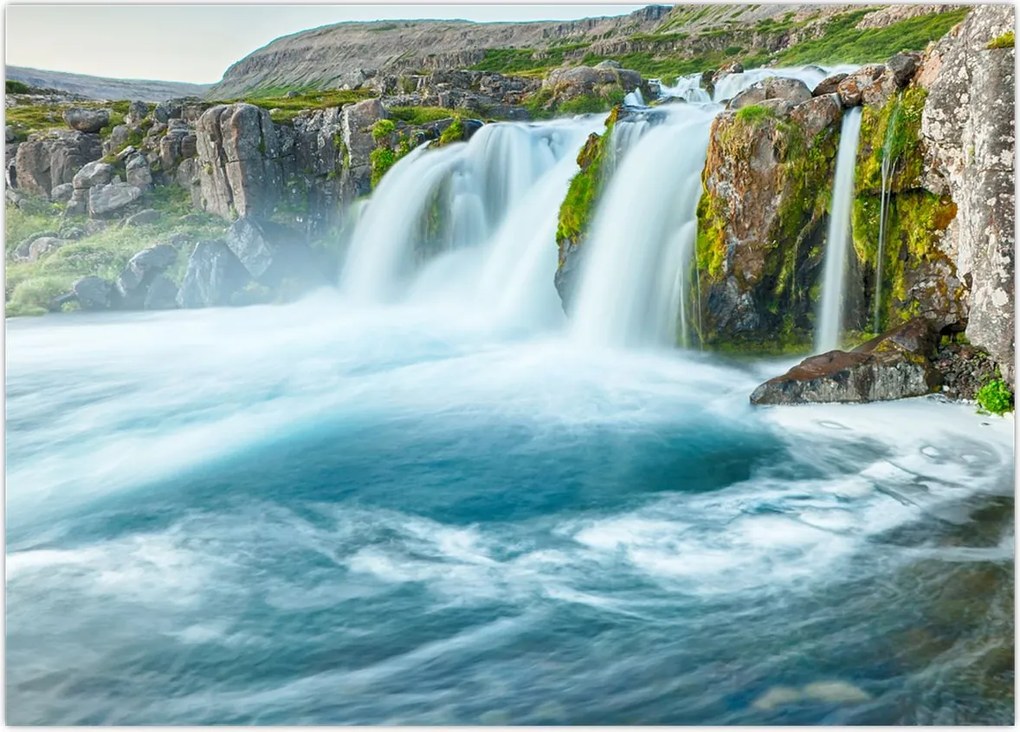 Tablou - Stânci și cascade (70x50 cm)