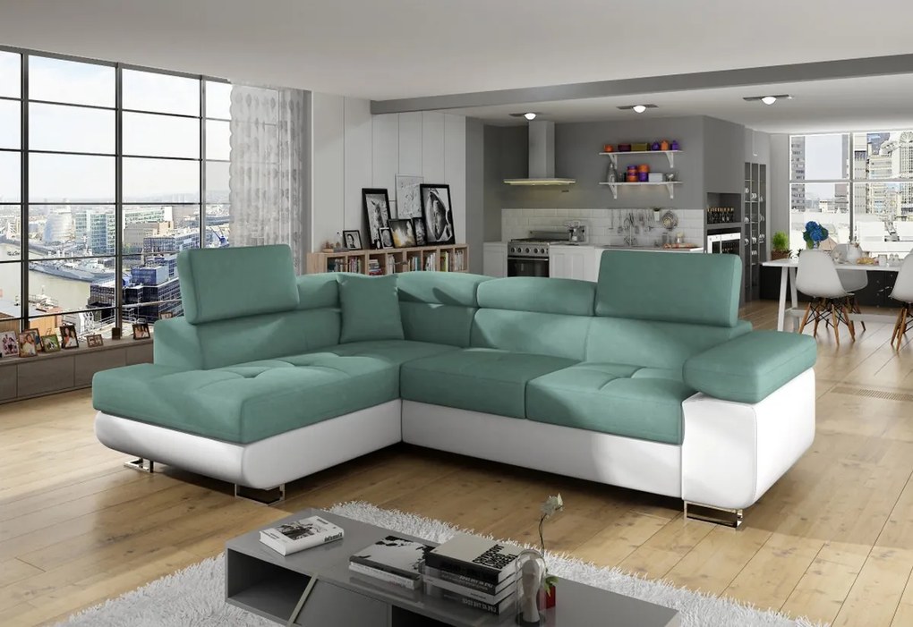 Supermobel Colțar extensibil ANTON, 275x90x202, ontario 83/soft 17, colţ stânga