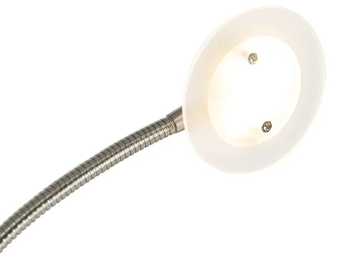 Lampa de podea modernă din oțel incluzând LED cu braț de citit - Chala