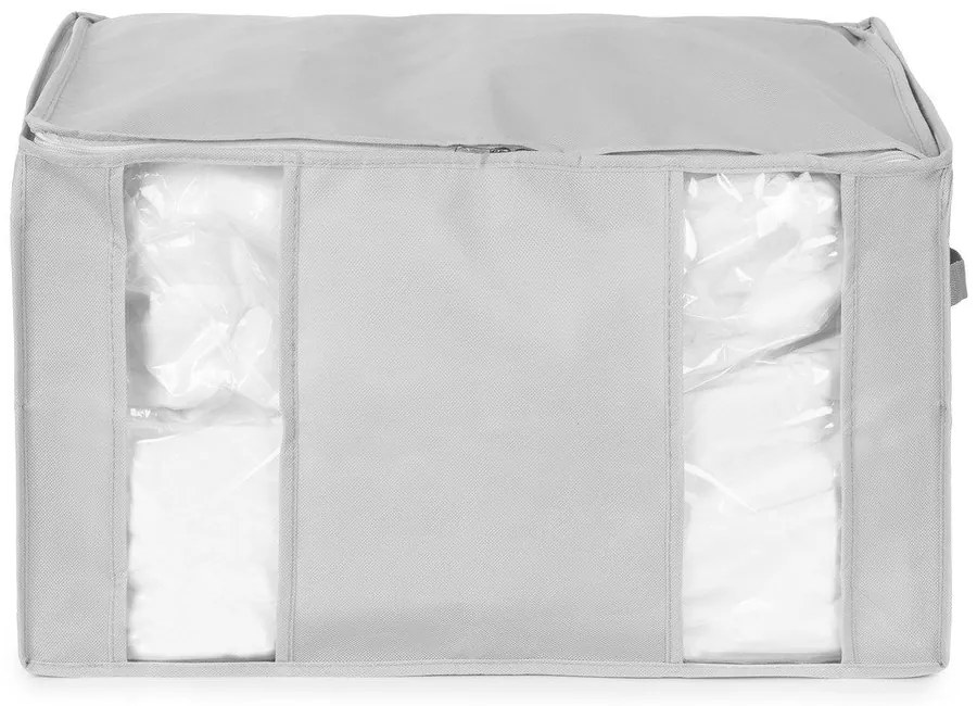 Cutie de depozitare pentru haine din material textil cu vacuum/cu pereți întăriți 56x42x33 cm Granit – Compactor