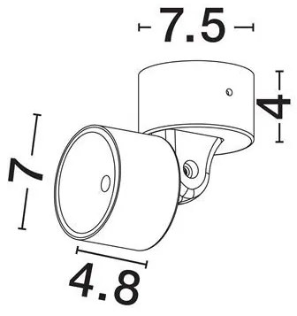 Mini Aplica tip Spot LED directionabil iluminat exterior IP65 HELMET D-7,5cm