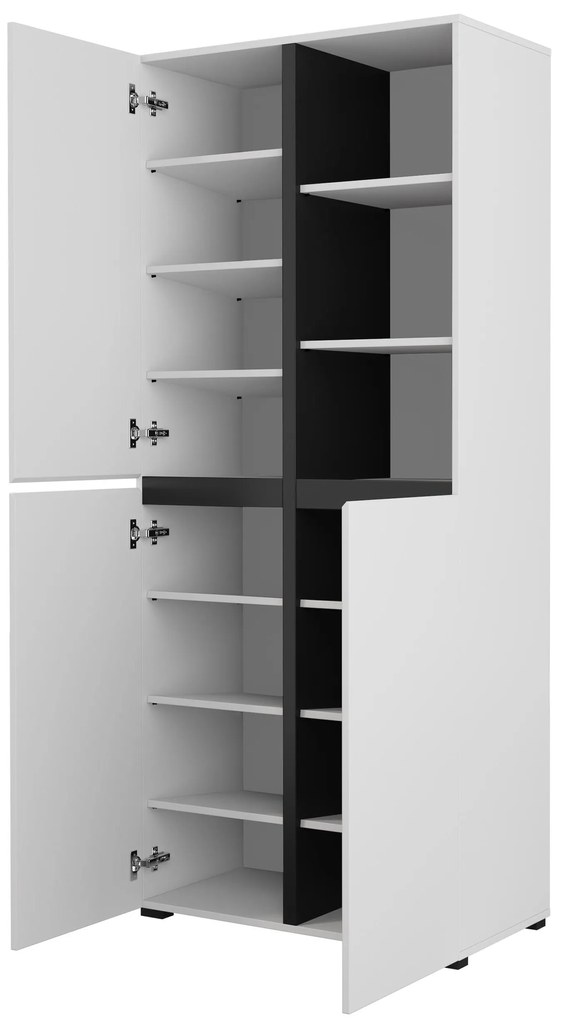 Dulap cu rafturi Crossroad H W88 (alb + negru). 1118186
