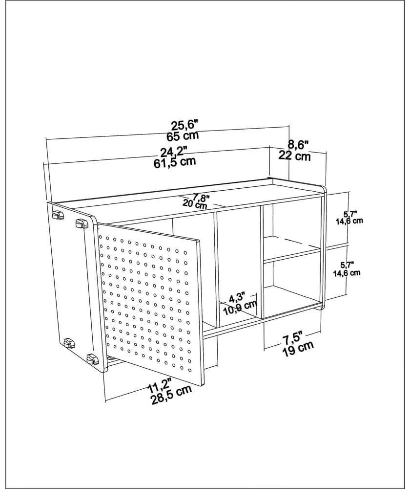 Bibliotecă de perete cu aspect de lemn de stejar 65x30 cm Sima – Kalune Design