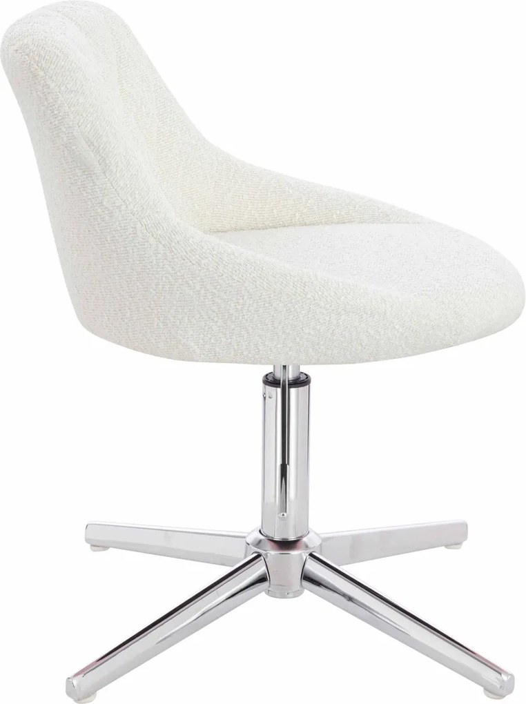 HR1054CROSS Scaun Crem Boucle cu Bază Cromata