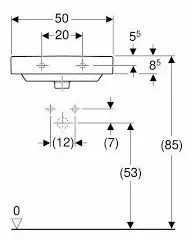 Lavoar pe mobilier Geberit Smyle Square 50 cm