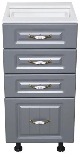 Corp inferior 40 cu 4 sertare Zebra MDF gri dungi