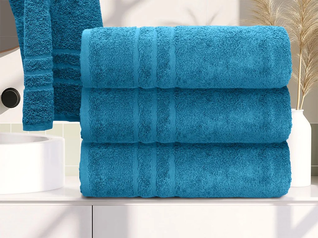 Prosop CONFORT 70 x 140 cm azur, 100% bumbac