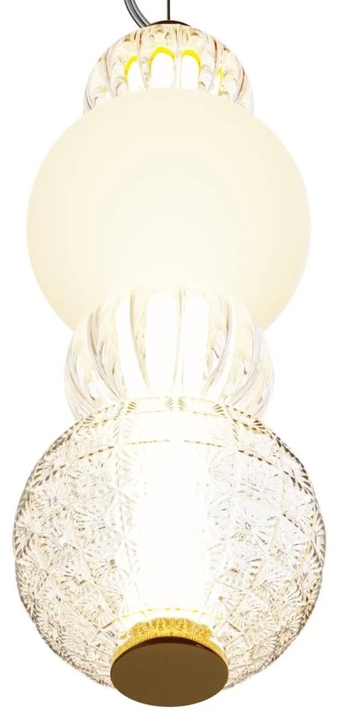 Pendul LED design modern Collar auriu, transparent, alb