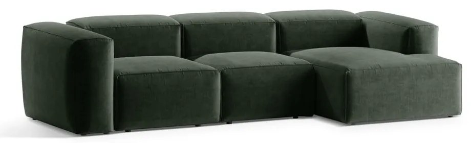 Colțar verde (cu colț pe partea dreaptă/cu șezlong) Bergamo – Cosmopolitan Design